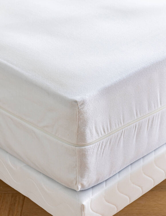 Integrale matrashoes met rits en Passerelle® behandeling (wit) Integrale matrashoes met rits en Passerelle® behandeling (wit)